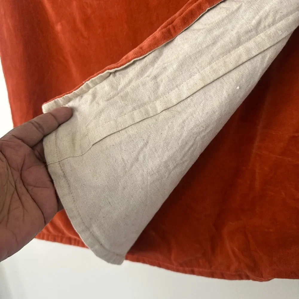 Threshold Crushed Velvet Rust Pillows Covers (2) 20”x20”